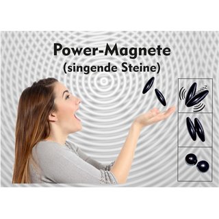 1 Paar Magnete in Oliven Form aus magnetisiertem Hmatit, singende Steine, L: ca. 60 mm