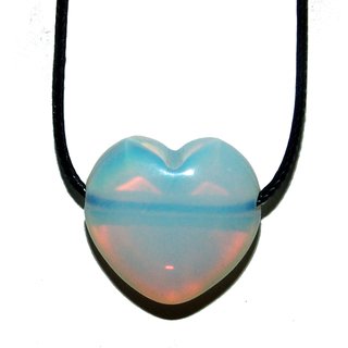 Opalith (Glas synthetisch) Herz Anhnger ca. 25 mm mit Bohrung ca. 2,5 mm