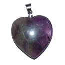 Amethyst Herz Anhänger ca. 20 mm, mit silberfarbener...