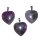 Amethyst Herz Anhänger ca. 20 mm, mit silberfarbener Metallöse