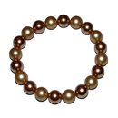 Muschelkern Perlen Kugel Armband 10 mm goldfarben auf...