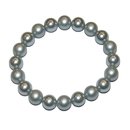 Muschelkern Perlen Kugel Armband 10 mm silberfarben auf...