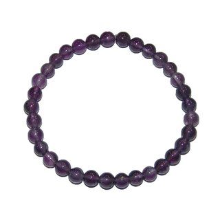 Amethyst Kugel Armband 6 mm  schne lila Farbe auf stabilem Stretchband aufgezogen