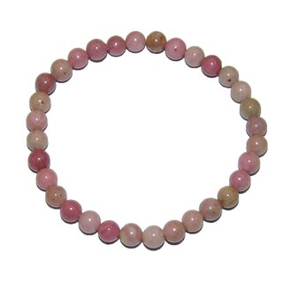 Rhodonit Kugel Armband 6 mm schne rosa Farbe auf stabilem Stretchband augezogen ideal auch gegen Prfungsangst