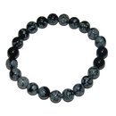 Schneeflocken Obsidian Kugel Armband 6 mm auf stabilem...