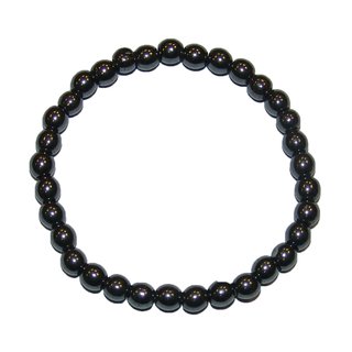 Hmatit Kugel Armband 6 mm auf stabilem Stretchband aufgezogen