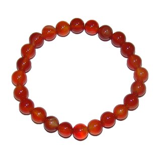 Achat Carneol Kugel Armband 8 mm auf stabilem Stretchband aufgezogen