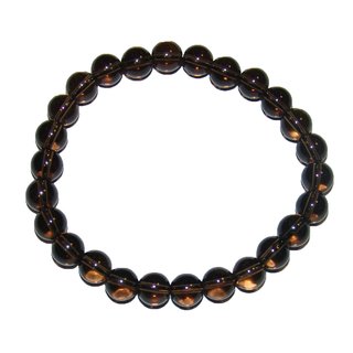 Rauchquarz Kugel Armband 8  mm auf stabilem Stretchband aufgezogen