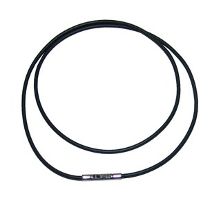 Kautschuk Band Reif schwarz 3mm mit stabilem Edelstahl Clipverschluss verschiedene Lngen whlbar