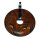 Tigerauge u. Tigereisen Donut Anhänger rund ca. 45 mm mit silberfarbigem Clip