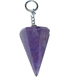 Amethyst klar Pendel facettiert Lnge: 3,5 cm mit silberfarbener Kette
