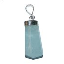 Aquamarin Anhnger geschliffen mit 925 er Silberkappe und...