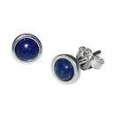 Lapis Lazuli 925er Silber Ohrstecker mit 4 mm Cabochon