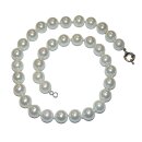 Muschelkern Perlen 12 mm Kugel Kette weiß mit...