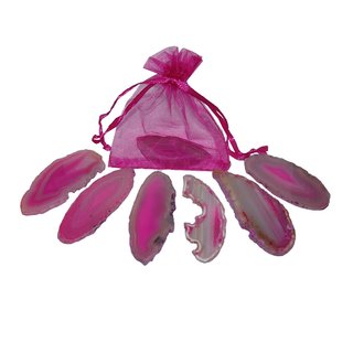 6 Stck Achatscheibe pink  kleine Scheiben ca. 40 - 70 mm Give away Geschenk