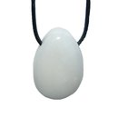 Jade wei Anhnger Trommelstein ca. 30 x 20 mm mit...