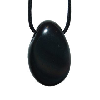 Obsidian schwarz Anhnger Trommelstein mit schnem Schimmer ca. 30  x 20 mm mit Bohrung ca. 2,5 mm