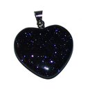 Blaufluss Herz Anhnger mit silberfarbener Metallse ca....