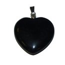 Onyx Herz Anhnger mit silberfarbener Metallse ca. 20 mm