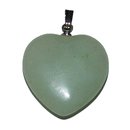 Jade Herz Anhnger mit silberfarbener Metallse ca. 20 mm