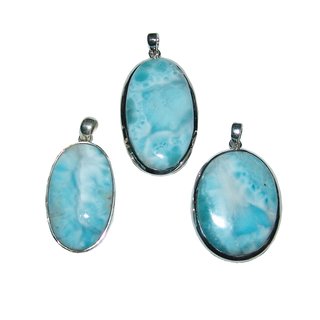 Larimar auch Atlantisstein genannt XL Anhnger in 925er Silberfassung ca. 35 - 45 mm