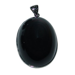 Regenbogen Obsidian Anhnger in silberfarbener Metallfassung ca. 40 - 45 mm