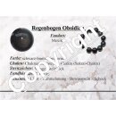 Regenbogen Obsidian Anhänger in silberfarbener Metallfassung ca. 40 - 45 mm