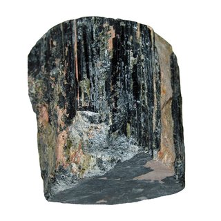 Turmalin schwarz Schrl Rohstein Rohstck auf einer Seite anpoliert ca. 200 - 300 Gramm