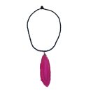 Achatscheibe pink gefärbt mit Clip ca. 60 - 90 mm an...