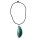 Achatscheibe grün gefärbt mit Clip ca. 60 - 90 mm an Baumwoll Kette ca. 45 cm