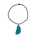 Achatscheibe blau gefrbt mit Clip ca. 60 - 90 mm an...