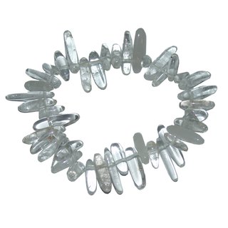 Bergkristall Stäbchen Armband ca. 10 - 15 mm auf Stretchband ca. 19 - 20 cm
