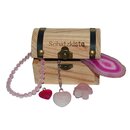 Schatzkiste gefllt mit Rosenquarz und Achat, u.a....