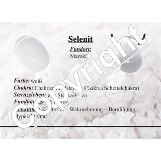 Selenit Scheibenstein flacher Trommelstein ca. 40 - 50  mm