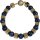 Edelsteinarmband Lapis Lazuli, verg. Hämatin, Magnetschloss, ca. 19 cm, Damen