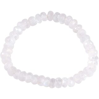 Funk-Collier Armband Weisser Mondstein facettiert, ca. 18.5 cm