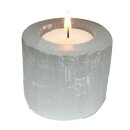 Selenit Teelicht klein rund ca. 65 x 60 mm aus Marokko ugs. auch Marienglas