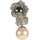 Blütenclip Muschelkernperlen 8 und 12 mm, anthrazit und rosa, Zirkonia