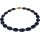 Edelstein Kette Lapis Lazuli, Collier, 925oo Silber vergoldetes Spiralschloss, ca. 48 cm, Damen