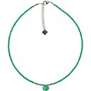 Edelstein Kette - Onyx grn facettiert, 925oo Silber...