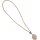 Funk-Collier Edelstein Kette Rosenquarz Vario-Kette facettiert, incl. Kleiner Tropfen Charm, ca. 46 cm