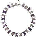 Edelstein Kette Fluorith, Bren-Motiv, 925oo Silber, im...