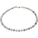 Funk-Collier Edelstein Kette Beryll ca. 8 mm, 925oo...