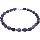 Funk-Collier Edelstein Kette Purple-Achat, violett...