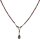 Edestein Kette Granat facettiert mit Tropfen-Charm, 925oo Silber