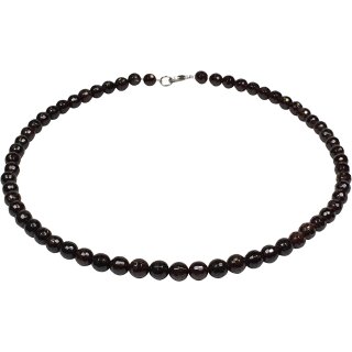 Funk-Collier Edelstein Kette Granat, facettiert, Ø ca. 7 mm, ca. 46 cm
