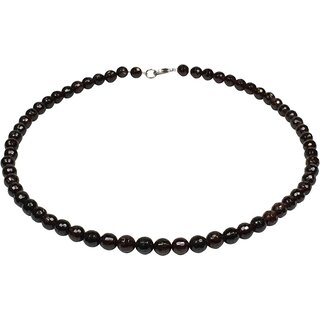 Funk-Collier Edelstein Kette Granat, facettiert,  ca. 7 mm, ca. 46 cm