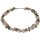Edelsteinkette Blütencollier Süsswasser Zuchtperlen Kette mit facettiertem Bergkristall, ca. 46 cm