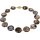 Edelstein Kette - Feuerachat Collier, ca. 53 cm, 925oo Silber Spiralschloss.