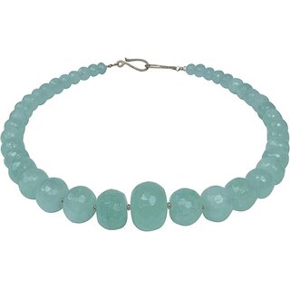 Edelstein Kette Aquamarin facettiert, ca. 52.5 cm, Damen